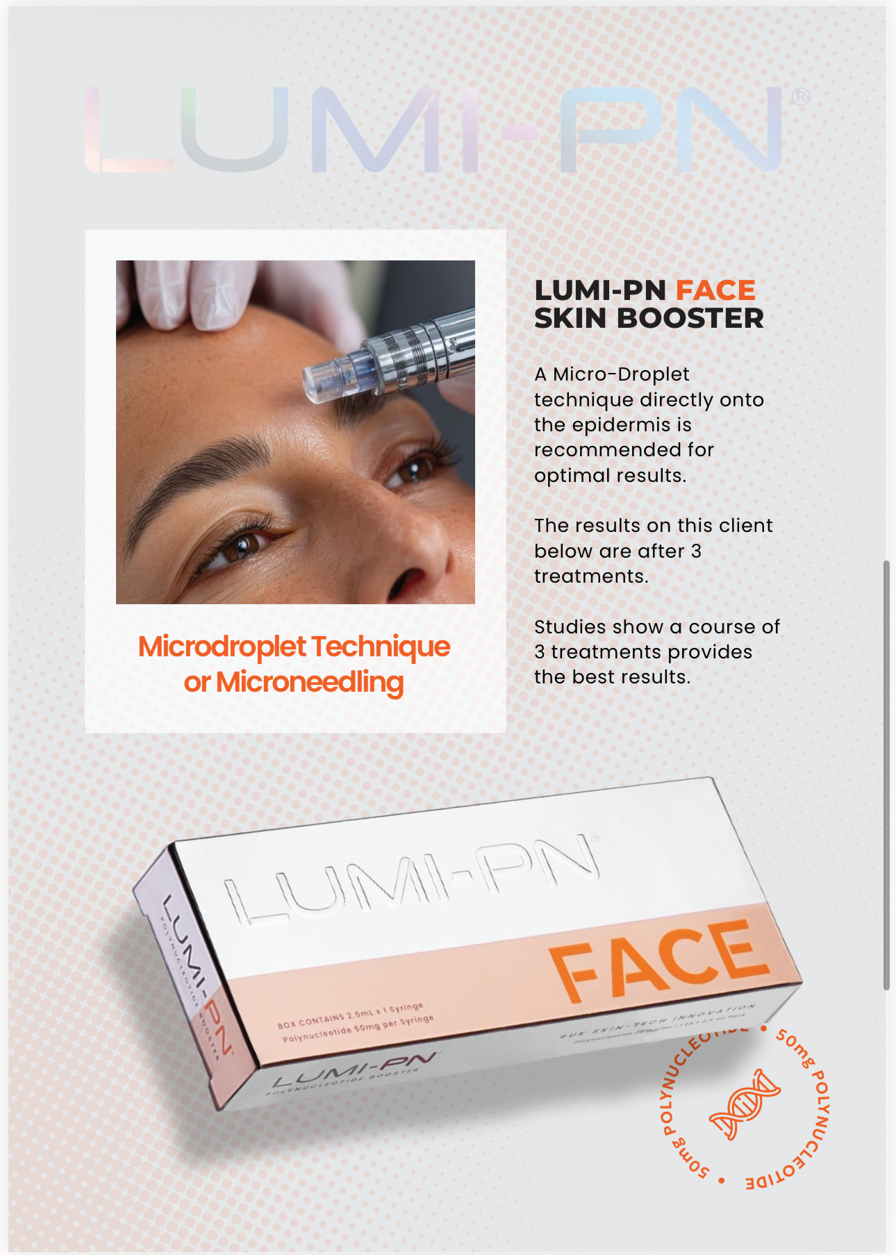 LUMI-PN FACE | 1×2.5ml per pack | Polynucleotide (PDRN) 50mg