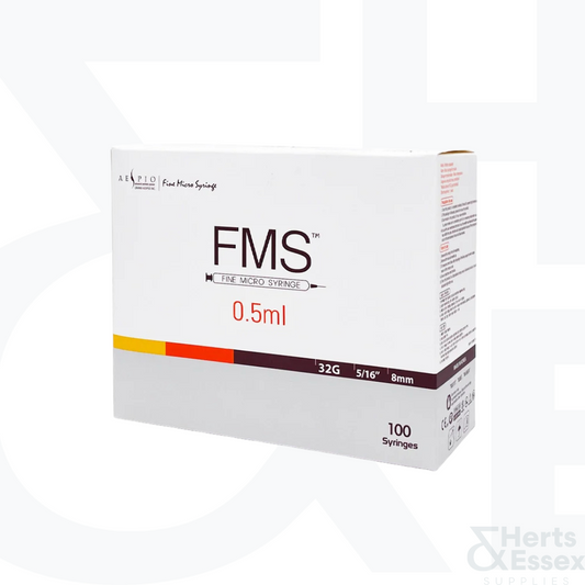 FMS Fine Micro 0.5ml Syringe 8mm (32G) - Box of 100
